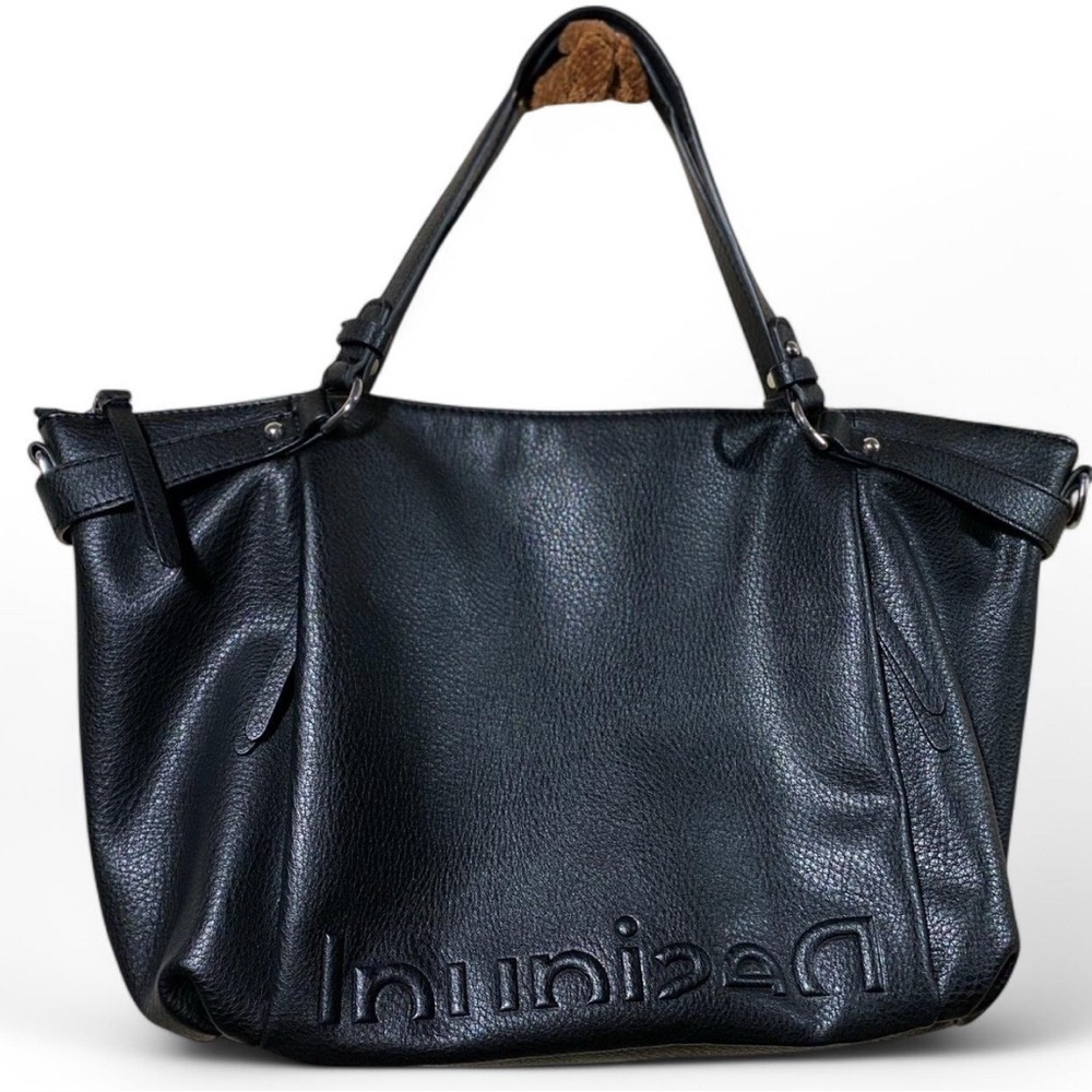 Desigual Black Leather Tote Bag